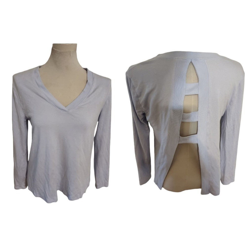 BEYOND YOGA Time To Split-Back Pullover Sweatshirt baby blue size small